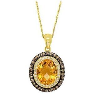 Le Vian Chocolatier Pendant Citrine, Chocolate/Vanilla Diamonds 14K Honey Gold